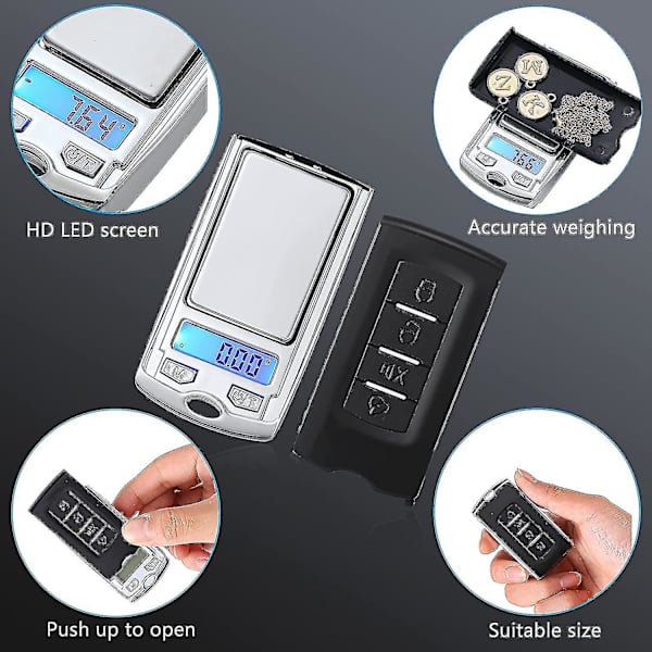 Mini Kannettava Grammavaaka 200g/0.01g Mini Digitaalinen Taskuvaaka Auton Avaimen Muotoinen Elektroninen Vaaka [kk] A