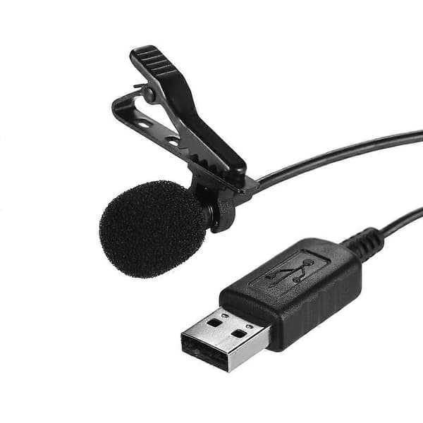 Mini revers Lavalier Clip-on kondensatormikrofon med USB-stik til computer PC bærbar [D]