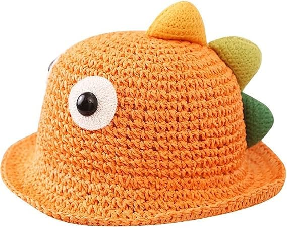 Dinosaur fiskehatt oransje størrelse 4[D]