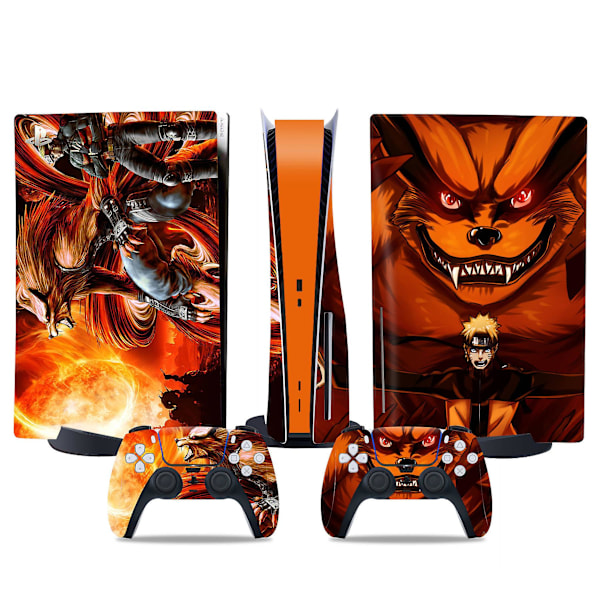 PS5-klistermärke för optisk enhet, cool PS5-skin, handtag för kontroll, för PS5-konsol och kontroll, NARUTO