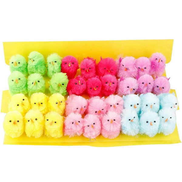 Mini Påskkycklingar, 36-pack Färgglada Påsk Chenille Kycklingar Set, Realistiska Underhållningskycklingar, Söta Påskkycklingar, Påskäggsjakt Kycklingar, Påsk style1771
