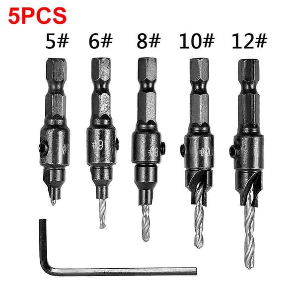 Swagging Tool Borr Set Snappy Tools Snabbväxlande Försänkare Borr Set[D] Gold 5PCS