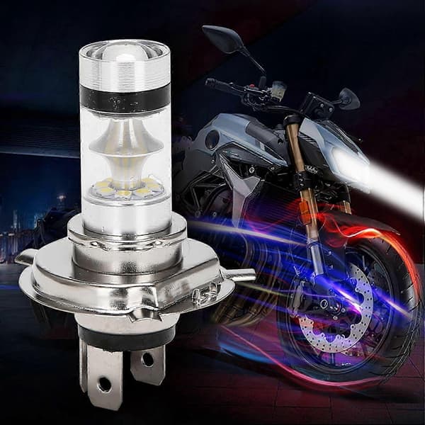 2 st H4 9003 HB2 LED Motorcykel Strålkastarlampor HID Hi&Low Beam 6500K Vit Effekt[D]