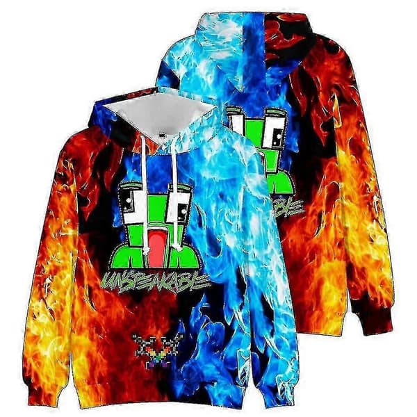 Unspeakable Barne Gensere med Hette Youtuber Merch Hettegenser Langermet Casual Pullover Topper[D] 9-10 Years