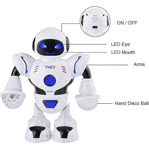 Elektronisk Robot Legetøj Smart Space Walking Dansende Robot, Syngende Musik Robot med Musikalske og Farverige Lys [D]