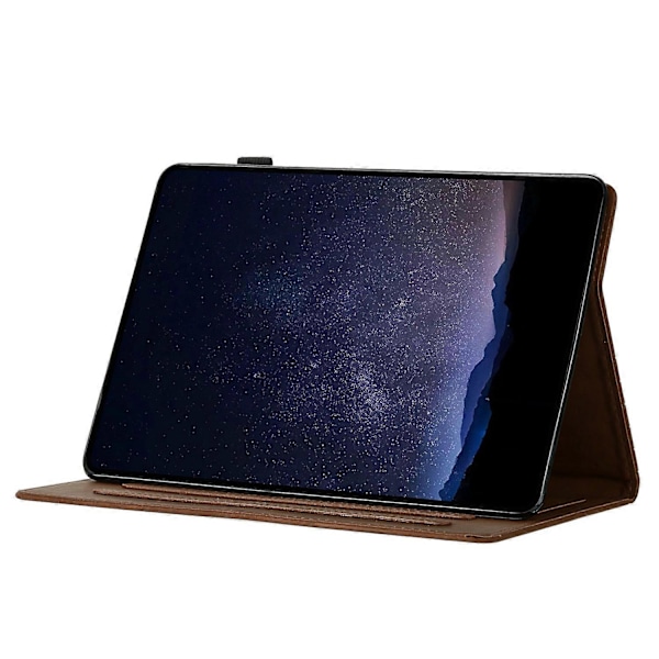 Fodral för Samsung Galaxy Tab S9 FE/S9, Honungsvax-Tryckt Lädertablettfodral med Kortfack