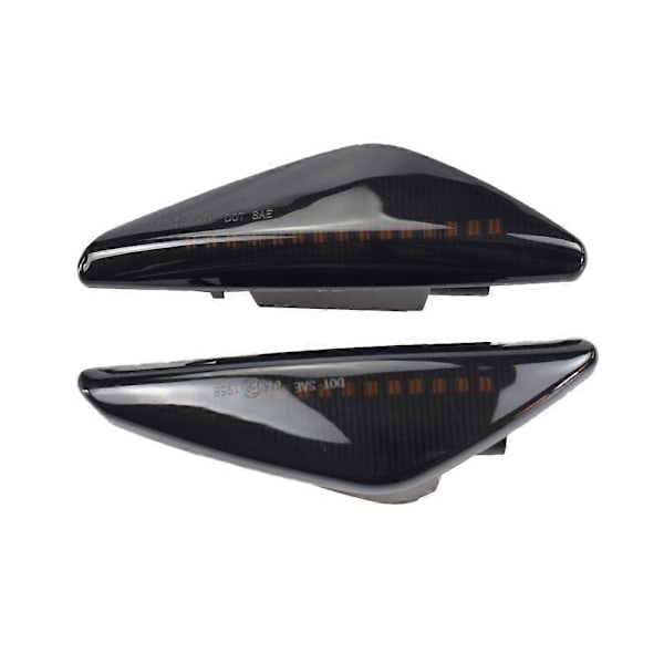2 stk Røykte Dynamiske LED Sidemarkerlys Blinklys For- X3 F25 X5 E70 X6 E71 E72 2008- black