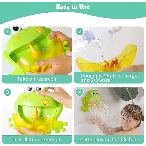 Sett med badeleker for babyer, automatisk froskeboblespreder badeleker for barn