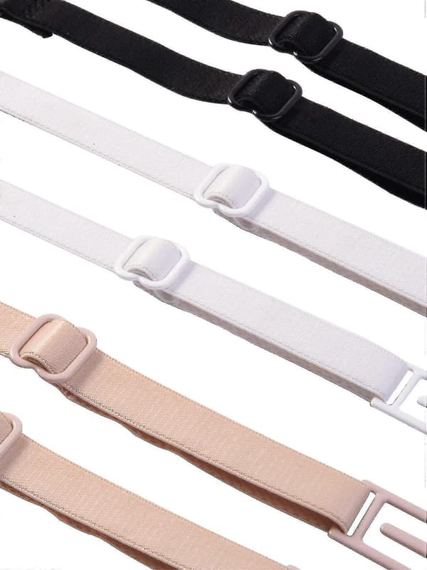 6 stk BH-stroppklips Elastisk Sklisikker Stroppholder, Svart, Beige, Hvit[D]