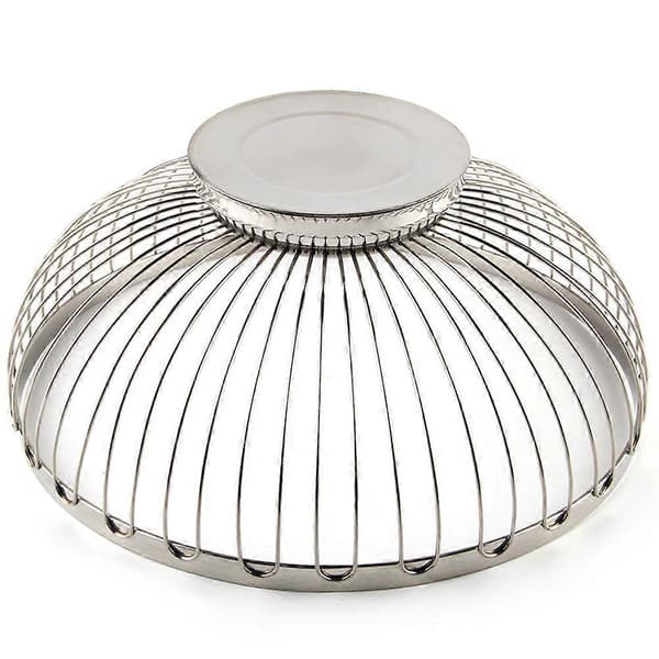 Frugtskåle Rustfrit Stål Opbevaringsbeholder Rund Sølv 20.00X20.00X8.60CM Køkken 1Pakke[D] Silver 20.00X20.00X8.60CM