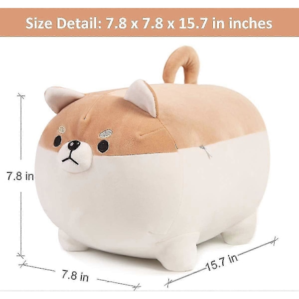 15,7\" Utstoppa Shiba Inu Plysj Pude, Myk Corgi Hund Anime Kosedyr Japansk Kosekjæledyr Pledd Pude, Kawaii Plysjleketøy Gaver Til Gutter Jenter Barn