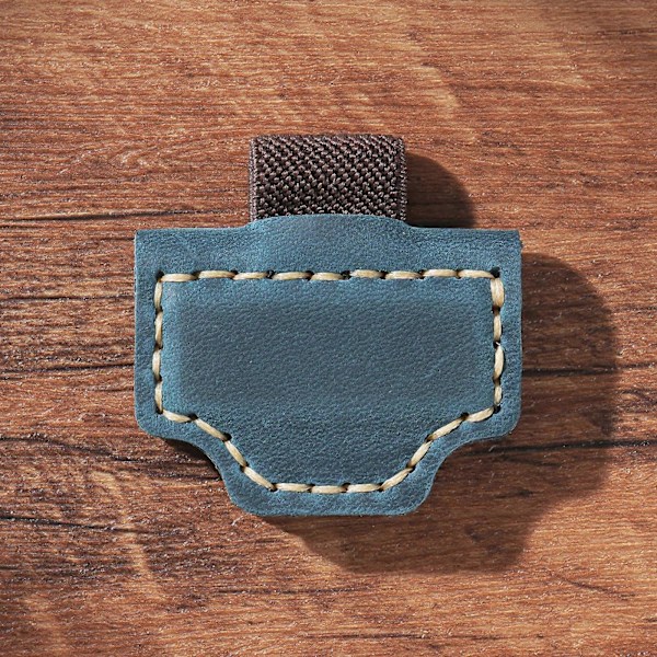 Magnetisk penholder i læder til notesbog elastiske penringeholder notesbog penholder til journal notesblok mørkegrøn[D] bluish