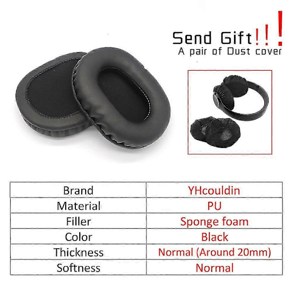 Øreputer for Pioneer Se-ms7bt Se-ms5t Ms7bt Ms5t Hodetelefoner Tilbehør Erstatning Øreputer Materiale Earpads