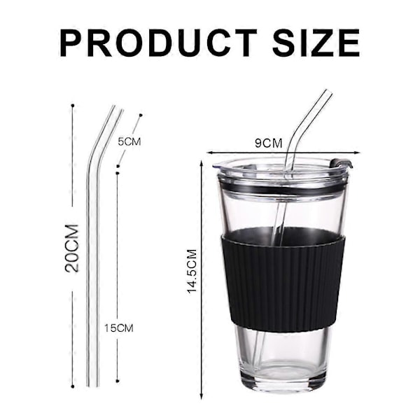450 ml kaffekopp, mjölkkopp, tekopp, glas, kopp med sugrör, kopp med lock, dryckeskopp med mugghållare[D] black