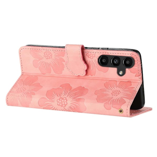 Til Samsung Galaxy A16 5G/A16 4G Etui Blomst Design Læder Pung Telefon Cover med Håndledsrem Multicolor Style D