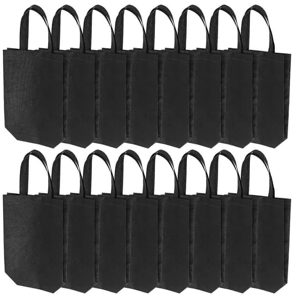 Återanvändbara non-woven matkassar, tygväska för att bära matvaror, rektangulär form, 30 st [D] Black 30.00X25.00X0.10CM