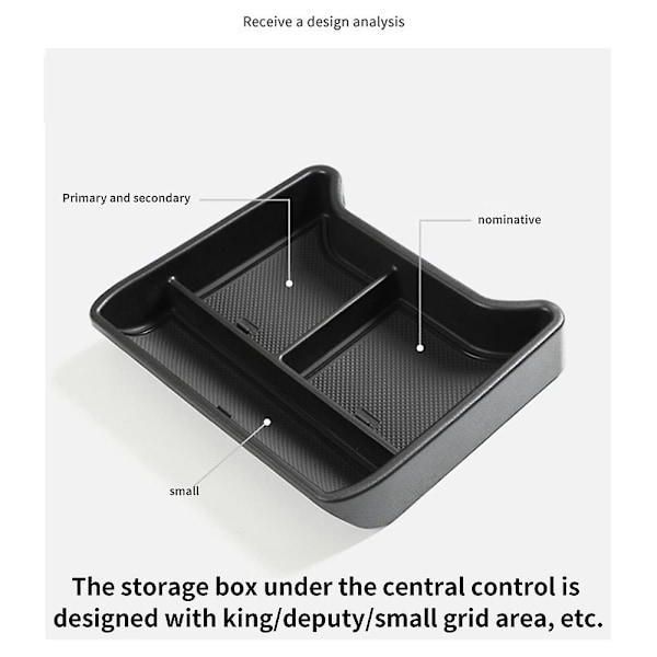Sentral Konsoll Oppbevaringsboks for ID.4 ID4 ID 4 Crozz Oppbevaringsboks Konsoll Sentral Organizer Skuff Black