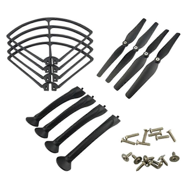 Set med Quadcopter-propeller, landningsställ och skyddande ring för RC-modelldrönare Syma X8 X8C X8G X8HW delar Vit Black