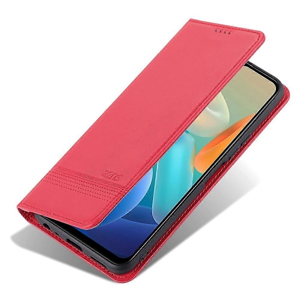 AZNS Plånboksfodral i PU-läder med magnetisk automatisk absorption för vivo Y33s 5G/Y75 5G, vikbart stativ, telefonfodral Red