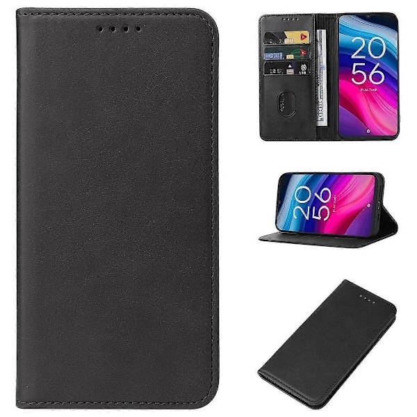 Magnetiskt Läderfodral För TCL 505 Black