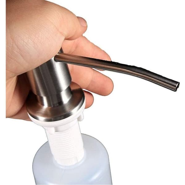 Vaskesæbedispenser, sæbedispenser i rustfrit stål, 250 ml sølv sæbedispenser i rustfrit stål til vasketilbehør, køkkentilbehør Argenté