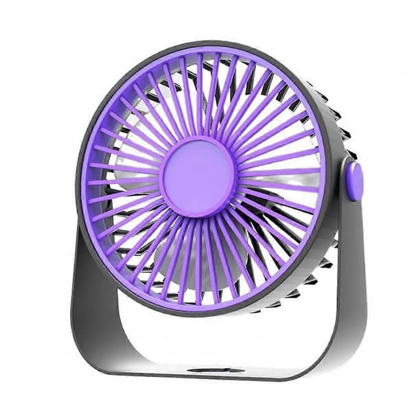 Stille skrivebordsventilator med 5 vindhastigheder, bærbar ventilator med 3 farvelys, genopladelig lydløs ventilator (D)
