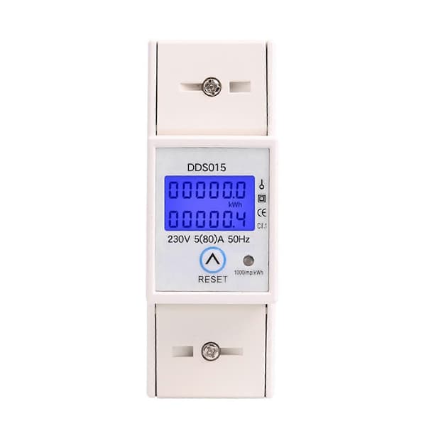 Enkeltfaset LCD Digital Display Wattmeter Strømforbrug Energi Elektrisk[D]