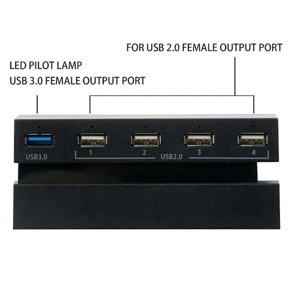 5 Ports USB Hub til PS4 Højhastighedsoplader Controller Splitter Udvidelsesadapter