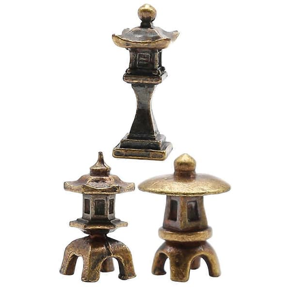 Mini Figurer Figur Kobberlegering Lanterneform Boligindretning 3 stk.[D]
