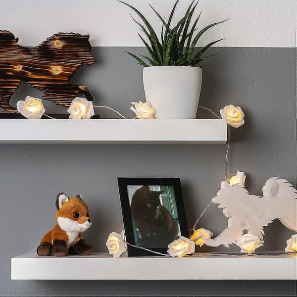 LED Lyskrde Roser Hvid 2m Strømdrevet[D]