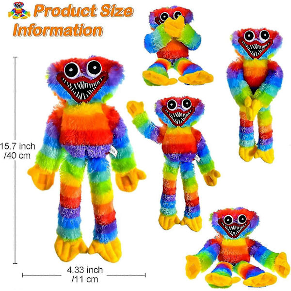 40cm Huggy Wuggy Plysch, Huggy Wuggy Leksaker, Mjuk Fylld Spelomgivande Dock, Blå Skräck Korvmonster Plyschdocka För Fans Och Barnfödelsedag