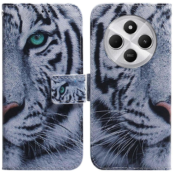 Plånboksfodral med mönstertryck i läder för Xiaomi Poco C75 4G/Redmi 14R 5G/14C 4G Multicolor Style H
