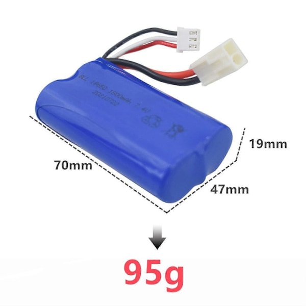 7.4V 1500MAh Lipo Batteri kompatibelt med FT009 FX067C HQ955 948 K959 HJ817 816 RC Speedbåt Reservedeler Repla[D] blue
