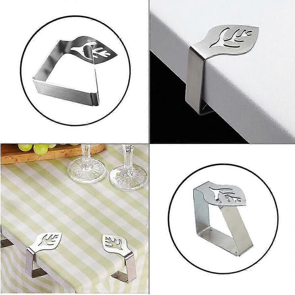 1/4/8/12 stk. Justerbar dukholder i rustfritt stål med blad-design [D] 1 pc