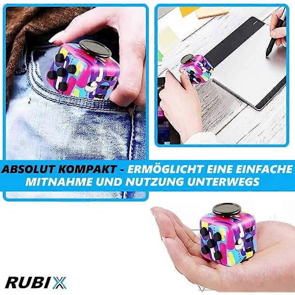 Rubiks Cube Fidget AntiStress Cube Stress Relief Legetøj til Voksne[D]