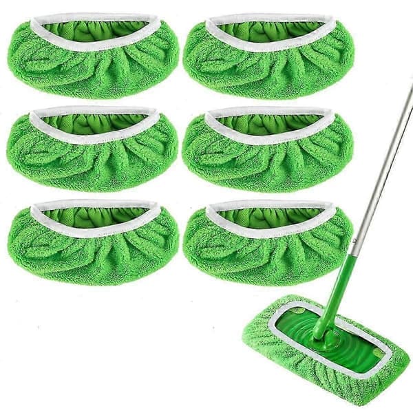 6 STK Moppepuder Refill til Sweeper Moppe - Tørre Fejeklude & Våde Moppeklude Vaskbare til Husholdningsrengøring[D]