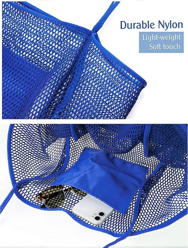 Mesh Strandtaske, Blå[D]