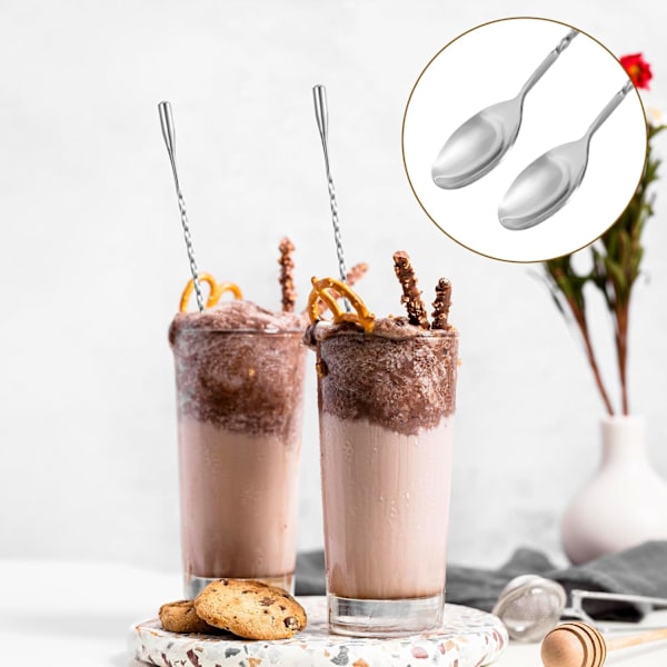 Langskaftet Cocktail Shaker Sæt i Rustfrit Stål med 3 Dele [D]