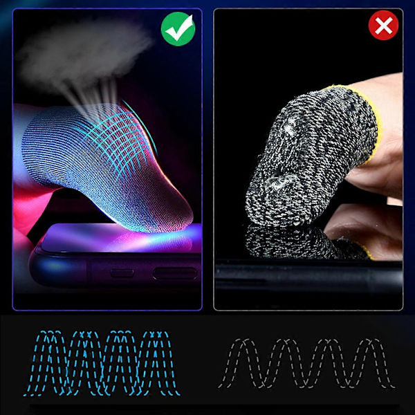 0,01\" (0,5 mm) Ultratunn Mobil Fingerärm Anti-Svett Andningsbar [D]