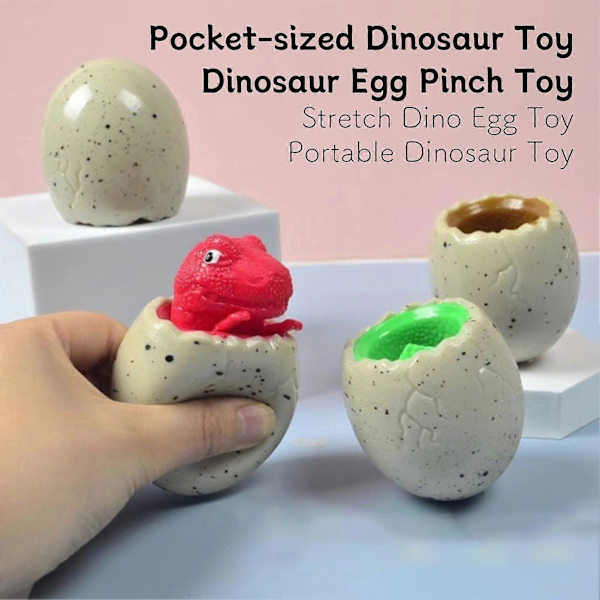 Dinosaurägg Squeeze Toy Långsam Återhämtning Stress & Ångestlindring Barn Tonåringar Vuxna Stretch Dino Ägg Squishes Sensorisk Fidget Leksak