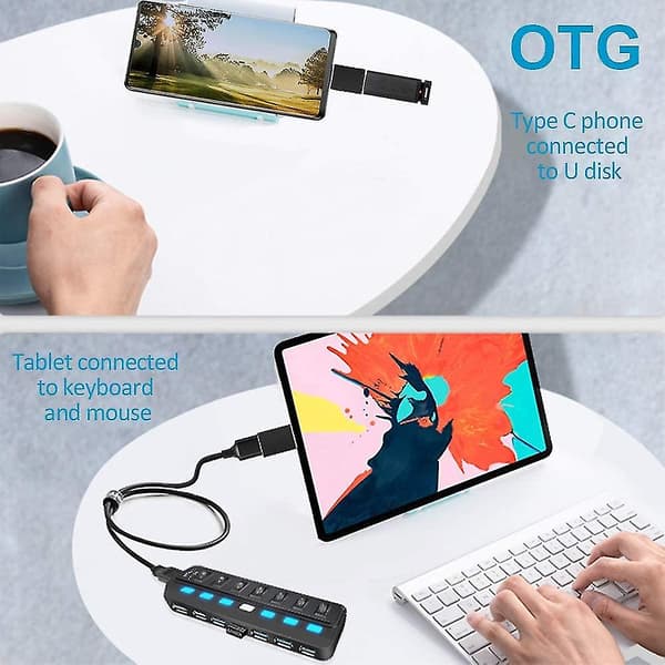 Usb Hub Aktiv 3.0 7 Port Usb Data Hub Til Opladning Og Dataoverførsel NIUNIU[D]