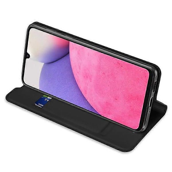For Samsung Galaxy A33 5G DUX DUCIS Skin Pro Series Støtsikker Horisontal Flip Lær Telefonveske[D] Black