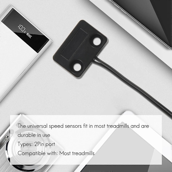 Löpbandshastighetssensor Kabel 2-polig Ljusgivare Varvmätare Magnetisk Induktion Hastighetssensor för Löpband Reservdelar Black