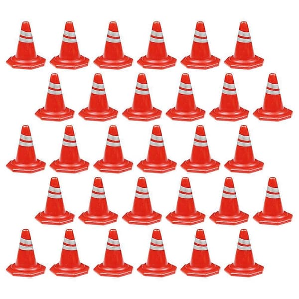Trafikkoner Leksak Vägspärrmodeller för Barn Lek 50st Mini Trafikkoner[D]