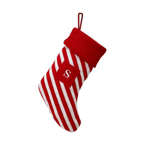 Stickad Julstrumpa Hängande Presentpåse Dekoration Vägg Vinterträd [D] S Sign