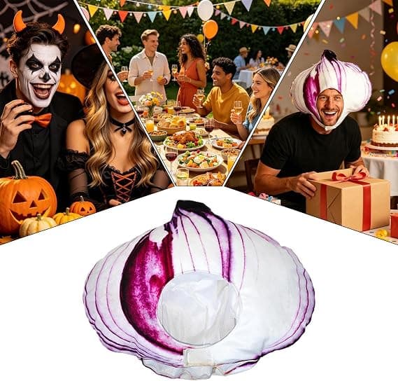 Løkformet hatt | Hodeplagg for cosplay og fester - fotohodeplagg, egnet for menn og kvinner (D)