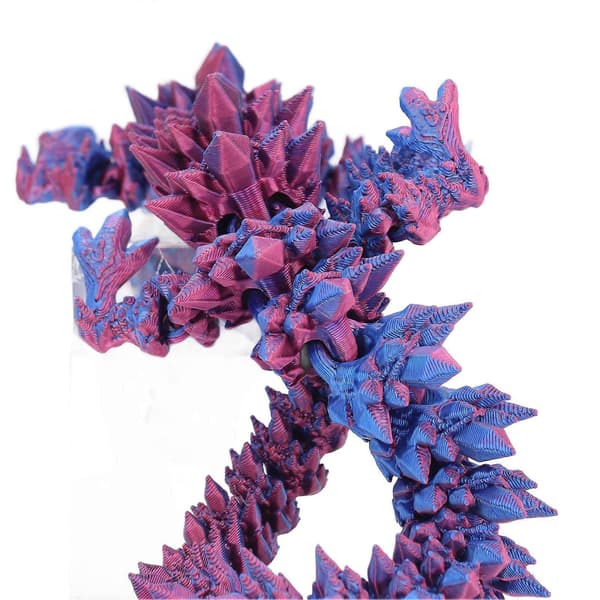 Överraskningsägg med drake, 3D-printad högprecisions ledad rörlig drakfigurleksak 32cm Lila[D]