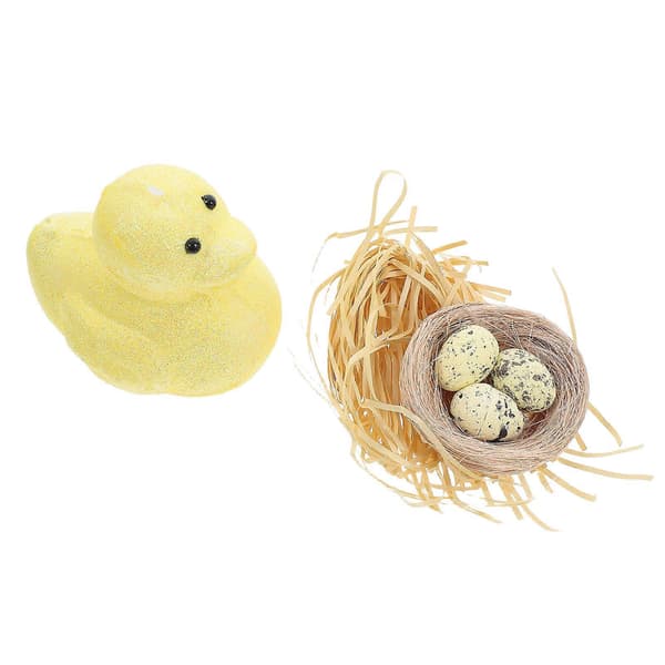 Påskekyllingdekor Simulert Eggsett for DIY Håndverk og Festbruk[D]
