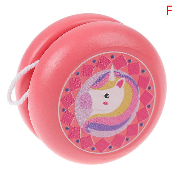Trä Yoyo Leksaker Djurtryck Barn Yoyo Boll Trä Barn Yoyo Leksaker För Barn[D] F 1pcs