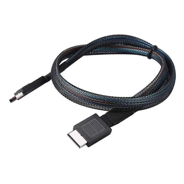 PCIE4.0 MINI SAS-kabel 24Gbps Oculink Dataförlängningskabel SFF-8611 till SFF-8611 Server Dataöverföringslinje (1m)[D] Black